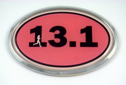 13.1 Pink Running Oval 3D Chrome Emblem