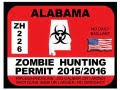 ZOMBIE HUNTING PERMIT STICKERS