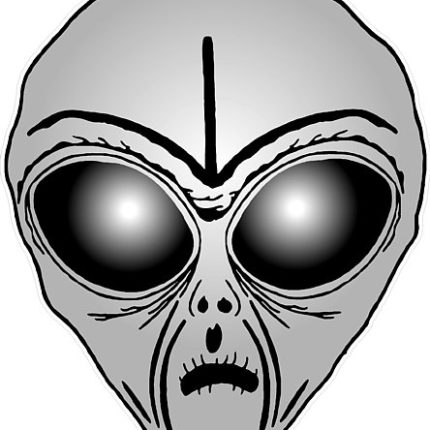 Alien Head Sticker 9 GRAY