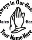 Always in Our Hearts Praying Hands Sticker