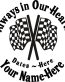Always in Our Hearts Racing Flags Sticker
