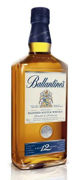 Ballantines 12 Year Old Blended Scotch Whiskey Bottle Sticker