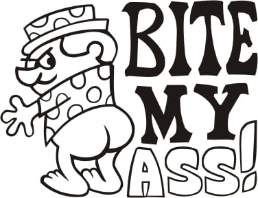 Bite My Ass Decal