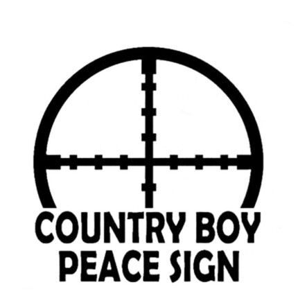 COUNTRY BOY PEACE SIGN REBEL DECAL