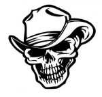 cowboy skull die cut decal