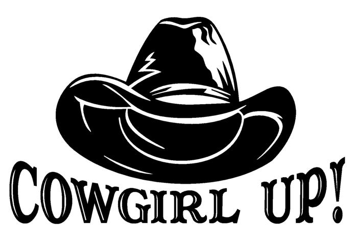 Cowgirl Up with Hat Decal