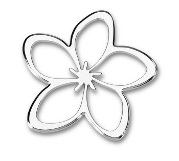 Flower Outline Chrome Emblem