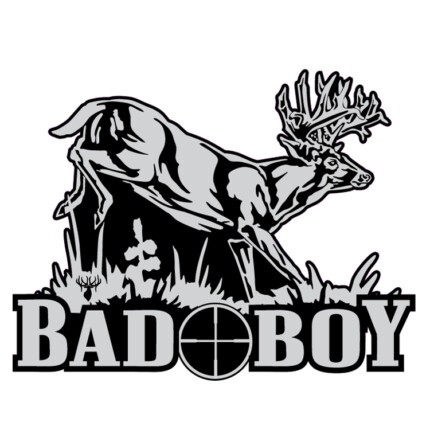 GRAY BLACK WHITE Bad Boy Whitetail Deer Decal