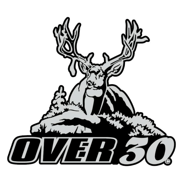 GRAY BLACK WHITE Over 30 Mule Deer Decal