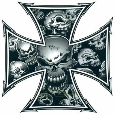 Grey Skull Ironcross Color Decal