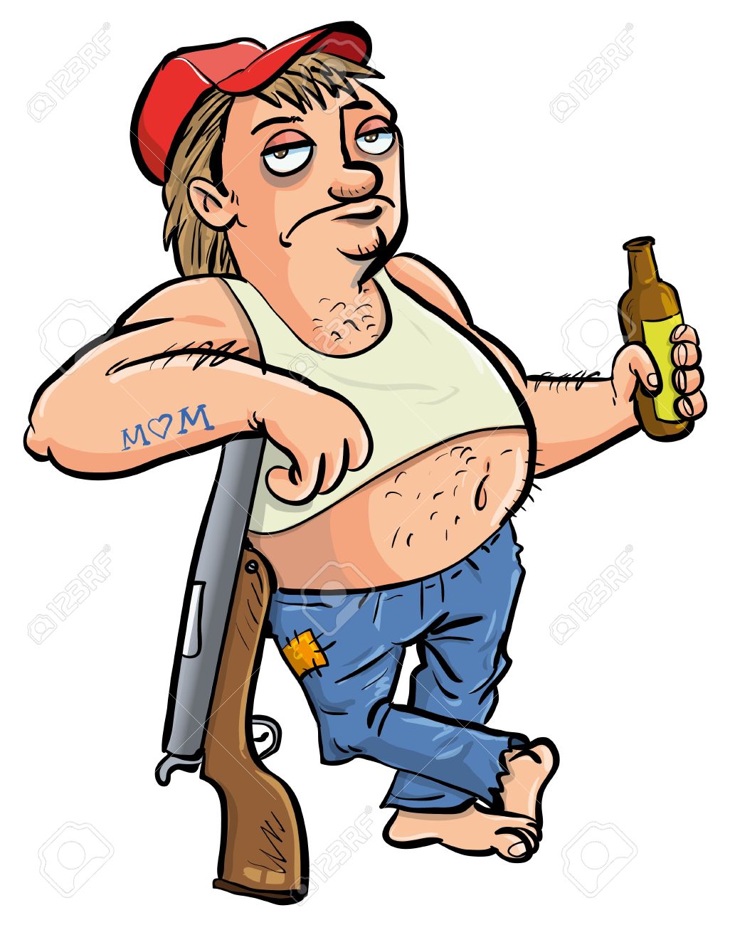 hillbilly shotgun and a beer color sticker