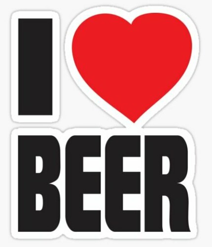 I LOVE BEER FUNNY BEER STICKER