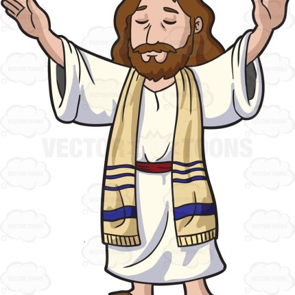 jesus arms up blessing color religious sticker