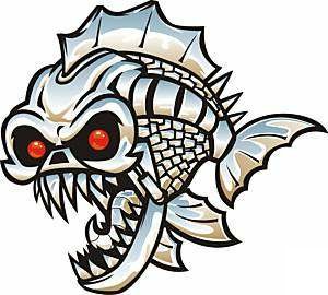 metal looking fish boat stickers decals graphics fishing sticker LEFT