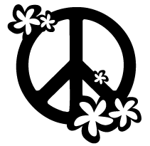 peace Decal with Flowers