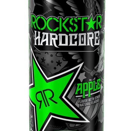 Rockstar HARDCORE APPLE energy drink can shaped sticker