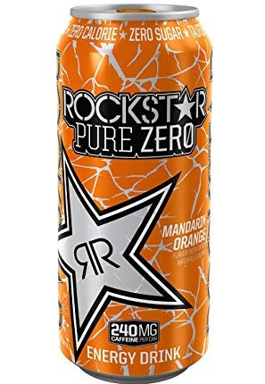 Rockstar PURE ZERO ORANGE energy drink can shaped sticker