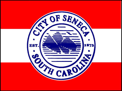 South Carolins Seneca City Flag Sticker