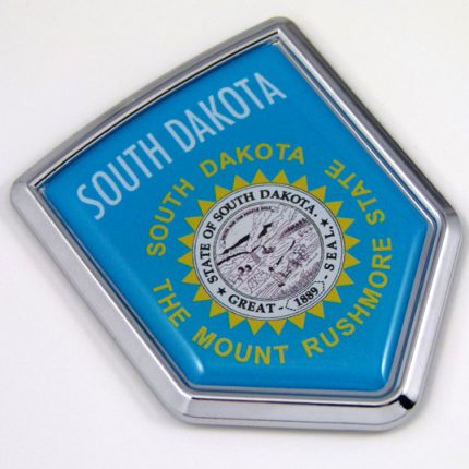 South Dakota US state flag domed chrome emblem car badge decal
