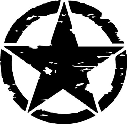 STAR ARMY LOGO - DISTRESSED DIECUT DECAL