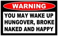 Wake Up Happy Funny Warning Sticker Set