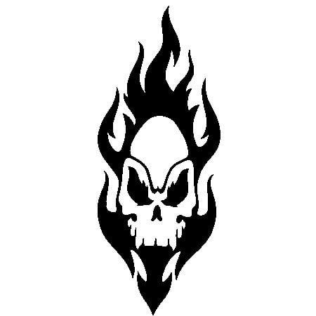 Flaming Skull 2 Vinyl Sticker