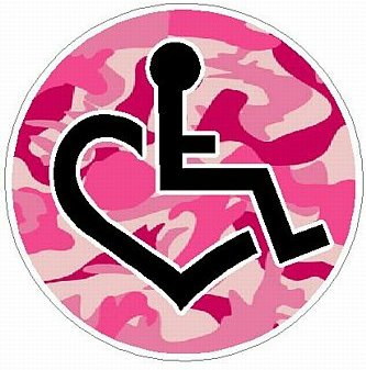 3E LOVE camo pink circular sticker