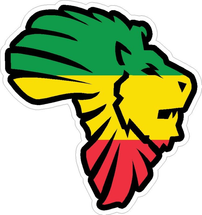 African Rasta Lion Africa Color Sticker