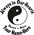 Always in Our Hearts Yin and Yang Sticker