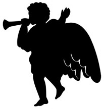 Angel With Horn Decal 2
