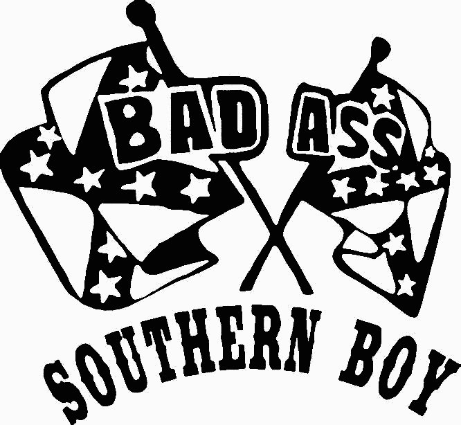bad ass southern boy die cut decal