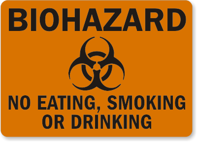 Biohazard No Eating Sign 1n