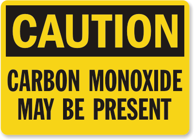 Carbon Monoxide Caution Sign