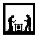 Cow Camp 2 Square Decal