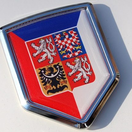 Czech Republic Decal Flag Crest Car Chrome Emblem Sticker