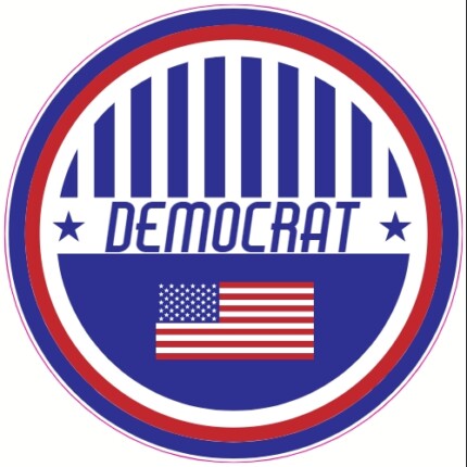 Democrat-Patriotic-Circle-Sticker