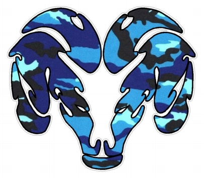 Dodge Ram Tribal Logo - BLUE CAMO