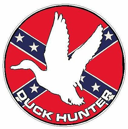 Duck Hunting Circle Decal 88 - Flag Rebel