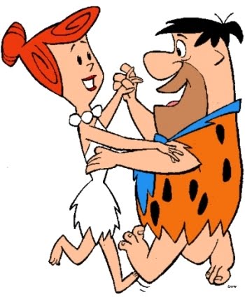 Fred and Wilma Flintstone Dancing Decal Sticker