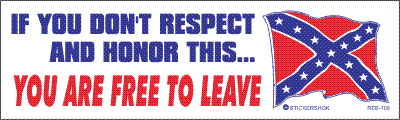 FREE TO LEAVE REBEL FLAG BUMPER STICKER