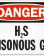 H2S Poisonous Gas Danger Sign 1