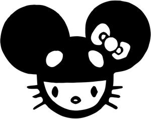 Hello Kitty DJ Deadmau Diecut Decal