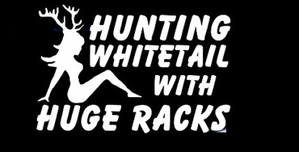 hunting white tail with huge racks decal