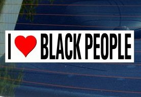 I LOVE BLACK PEOPLE AFRICAN STICKER