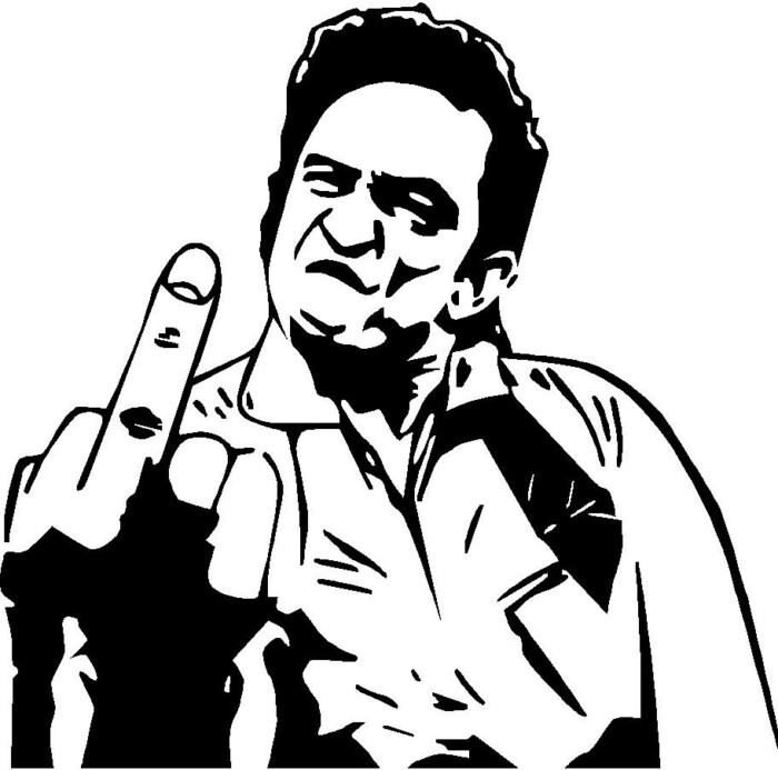 Johnny Cash Band Vinyl Decal FLIP OFF