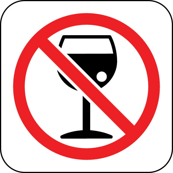 No Alcohol Decal