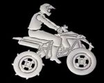 OFF ROAD Guy on Quad Chrome Emblem