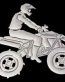 OFF ROAD Guy on Quad Chrome Emblem