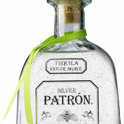 Patron Silver Bottle Shaped Sticker