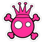 pink crossbones crown sticker